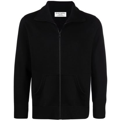 Plain Black High Neck Cotton Zipper Jacket - Image 3