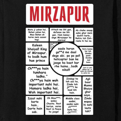 Mirzapur All Popular Dialogues Full Sleeve T-Shirt - Image 2